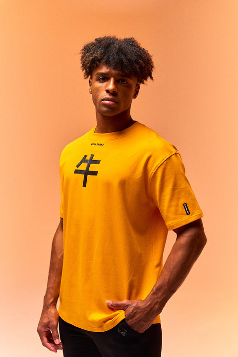Bullshake 247 Kanji Cotton Oversized Tee - Tangelo
