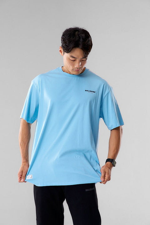 Bullshake Oversized Sports Tee - Sky Blue