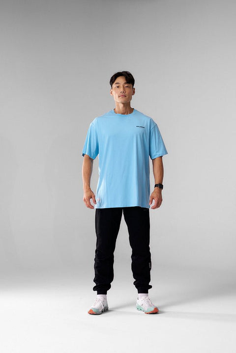 Bullshake Oversized Sports Tee - Sky Blue