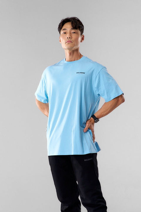 Bullshake Oversized Sports Tee - Sky Blue