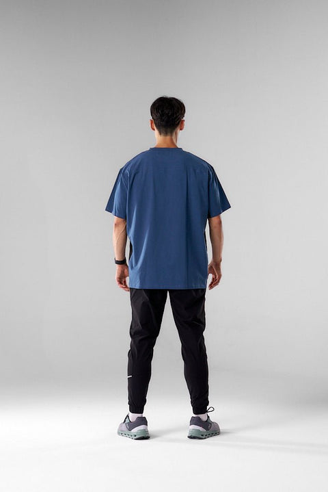 Bullshake Mesh Panel Oversized Training Tee - Stone Blue