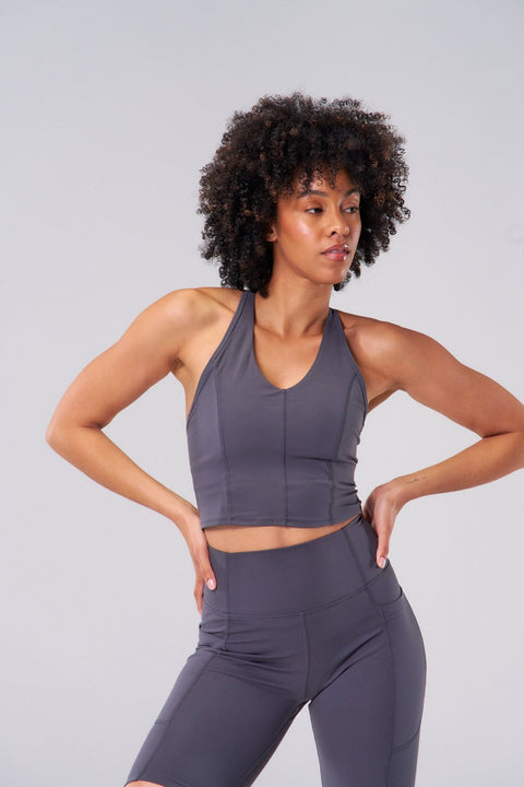 Bullshake Performance Flex Longline Bra - Gray