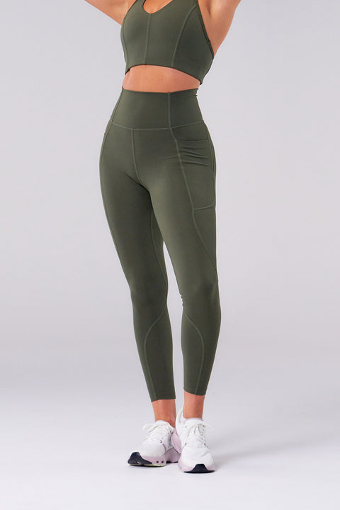 Performance Flex Legging 8/8 - Olive