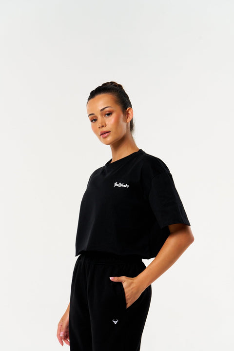 BULLSHAKE - Bullshake Bloom Crop Top - Black - BULLSHAKE - TRAINING TEE