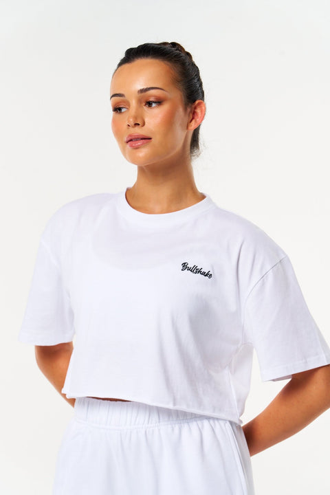 BULLSHAKE - Bullshake Bloom Crop Top - White - BULLSHAKE - TRAINING TEE