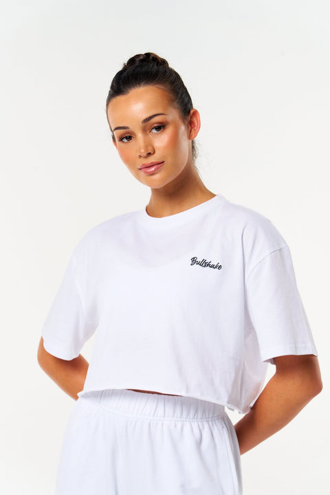 BULLSHAKE - Bullshake Bloom Crop Top - White - BULLSHAKE - TRAINING TEE