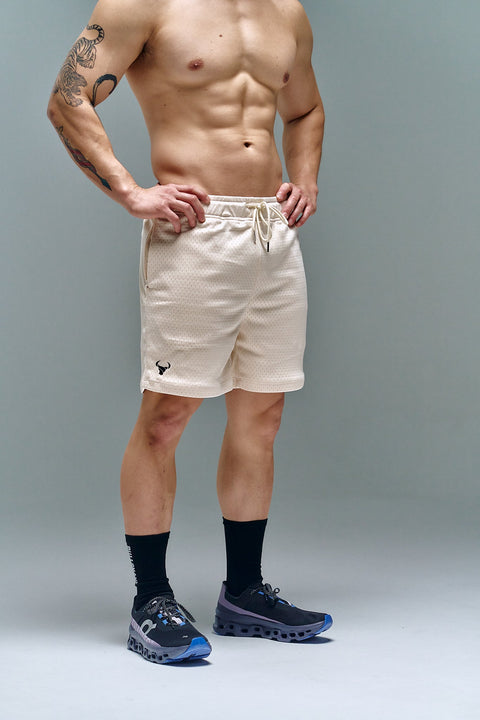 BULLSHAKE - Lightweight Mesh Shorts - Vanilla - BULLSHAKE - TRAINING SHORTS