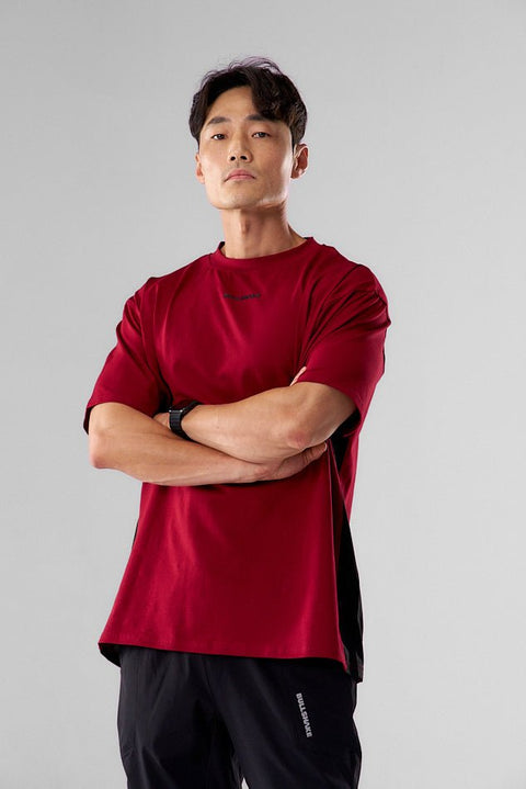 BULLSHAKE - Mesh Panel Oversized Training Tee - Red - BULLSHAKE - OVERSIZED TEE