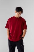 BULLSHAKE - Mesh Panel Oversized Training Tee - Red - BULLSHAKE - OVERSIZED TEE