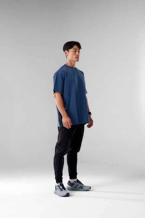 BULLSHAKE - Mesh Panel Oversized Training Tee - Stone Blue - BULLSHAKE - OVERSIZED TEE