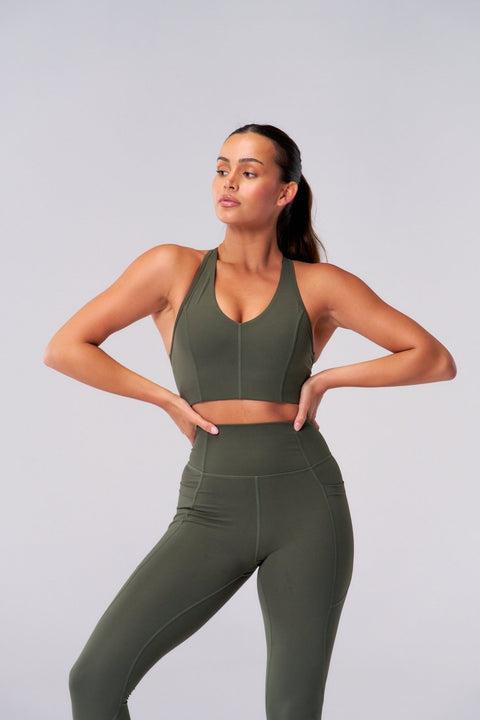 BULLSHAKE - Performance Flex Bra - Olive - BULLSHAKE - SPORTS BRA