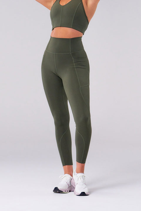 BULLSHAKE - Performance Flex Legging 8/8 - Olive - BULLSHAKE - LEGGINGS