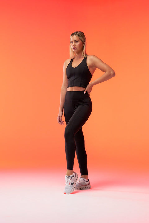 BULLSHAKE - Performance Flex Longline Bra - Black - BULLSHAKE - SPORTS BRA