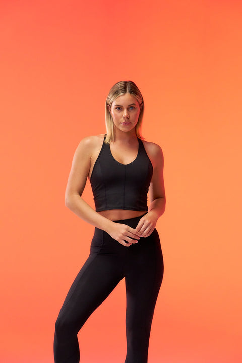 BULLSHAKE - Performance Flex Longline Bra - Black - BULLSHAKE - SPORTS BRA