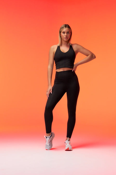 BULLSHAKE - Performance Flex Longline Bra - Black - BULLSHAKE - SPORTS BRA