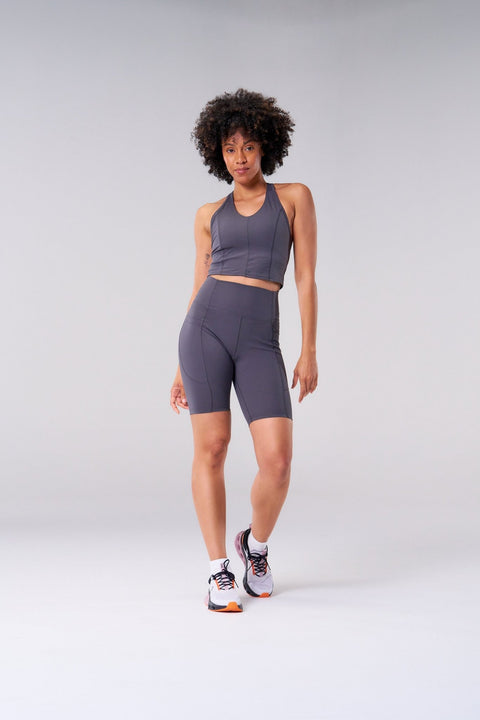 BULLSHAKE - Performance Flex Longline Bra - Gray - BULLSHAKE - SPORTS BRA