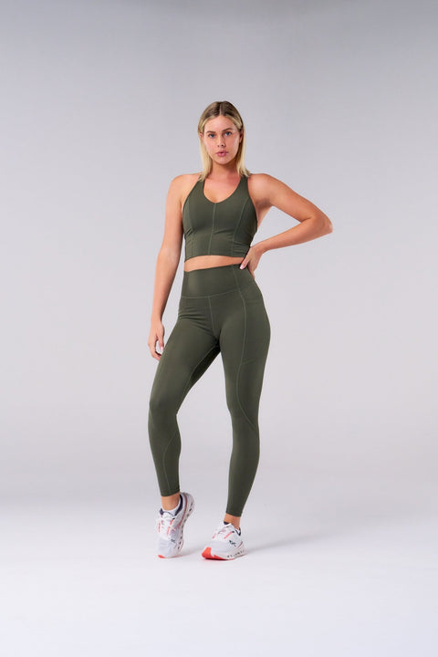 BULLSHAKE - Performance Flex Longline Bra - Olive - BULLSHAKE - SPORTS BRA