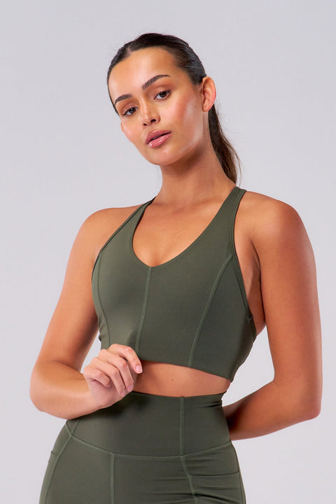 BULLSHAKE - Performance Flex Sports Bra - Olive - BULLSHAKE - SPORTS BRA